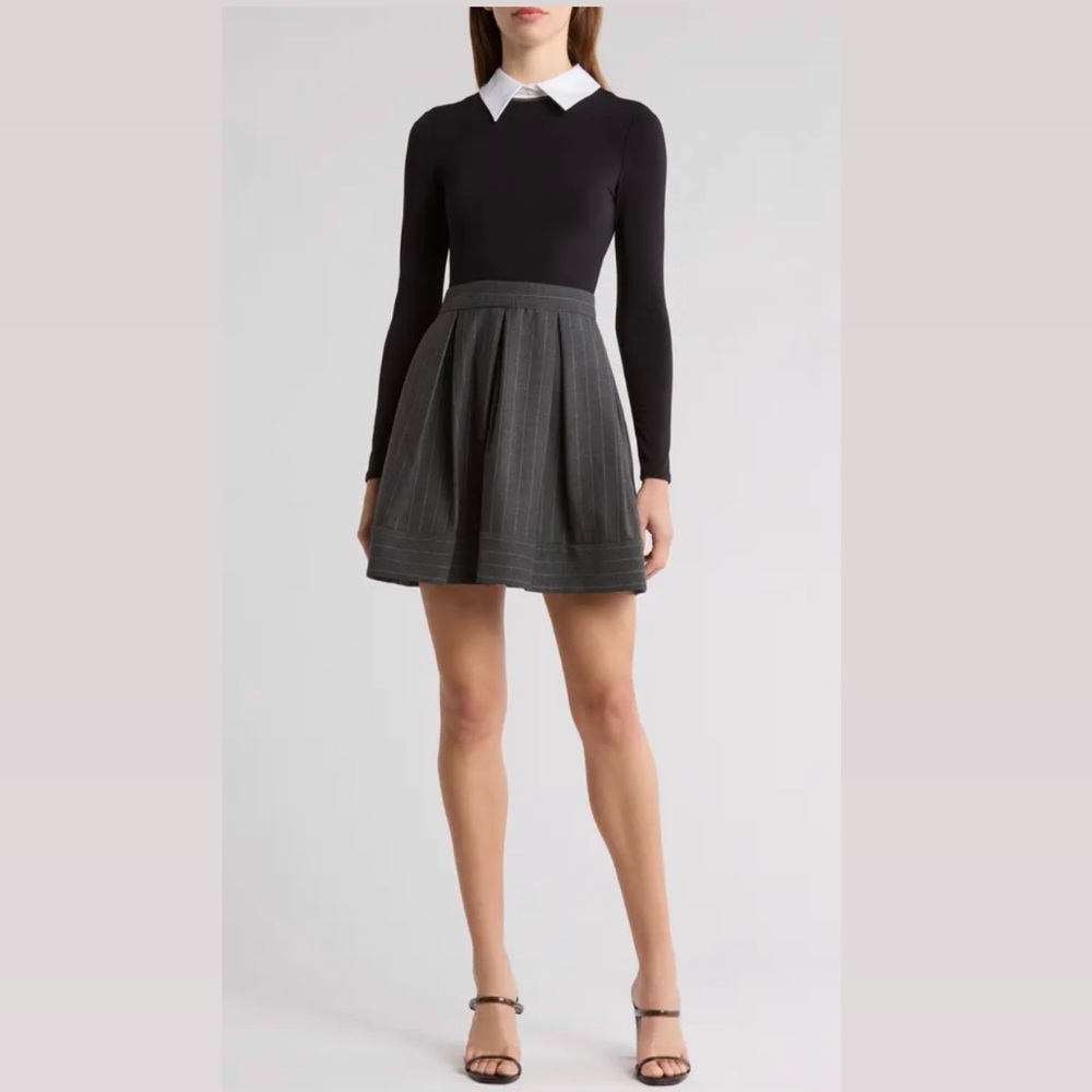 NWT! Alice & Olivia Black and Gray collared dress